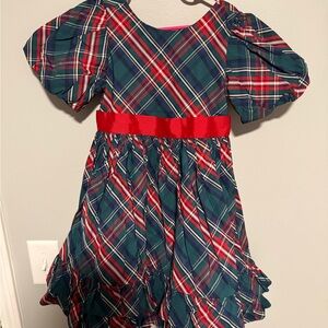Janie and Jack Plaid Dress with Red Bow